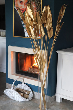 Bananowiec Gold, złota dekoracja do wazonu, wys.177cm