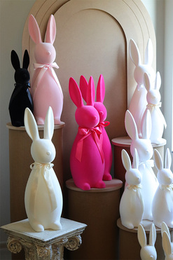 Bunny the Star, figurka wielkanocna zajączek, różowy, wys.46cm