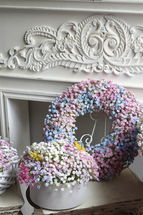 Balletina Blue, delikatny kwiatowy wianek na drzwi