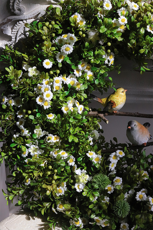 Ptaszki na Gałęzi 3, wiosenny wianek dekoracyjny