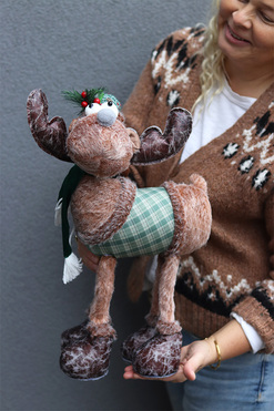 Rudolf B, laleczka zimowa stojąca renifer, wys.50cm