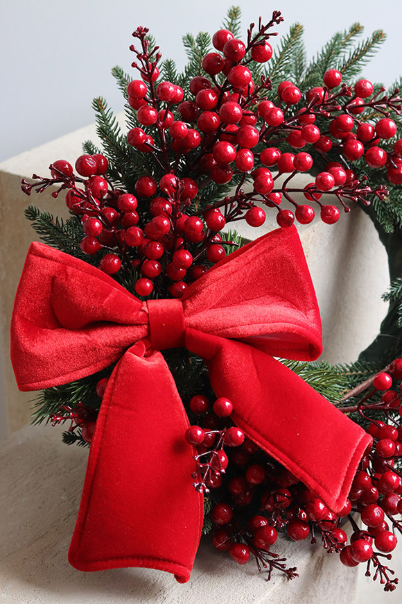 Luna Deco, asymetryczny wianek na drzwi z kokardą