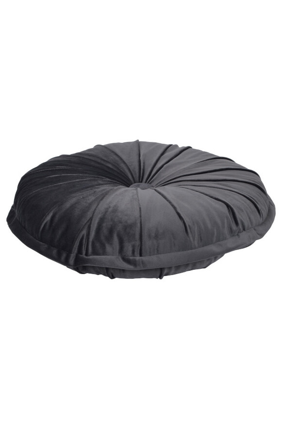 Velvet Button, poduszka dekoracyjna, szara