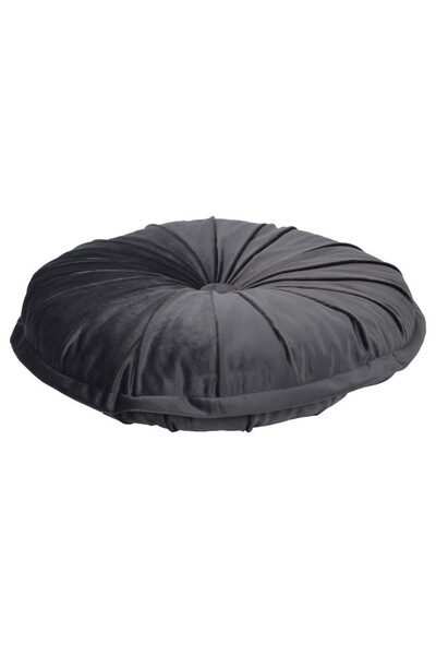 Velvet Button, poduszka dekoracyjna, szara