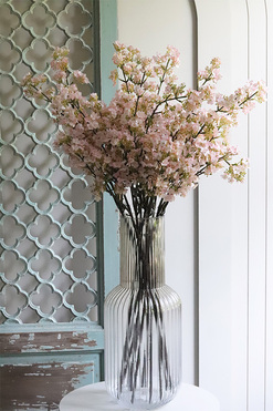 OD RĘKI Nemezja Bottle, bukiet kwiatów w wazonie, różowa, wys.74cm