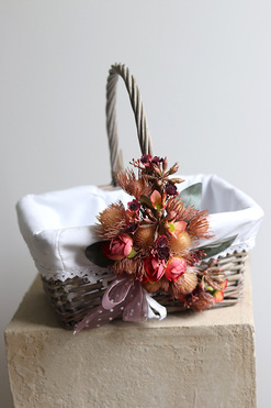 OD RĘKI Morelowy Sad, dekorowany koszyczek wielkanocny, wys.31cm