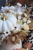 Jesienny Czas, welurowy flowerbox jesienny z dynią