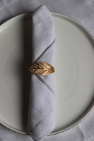 Leaf, obrączki na serwetki, liść, złote	