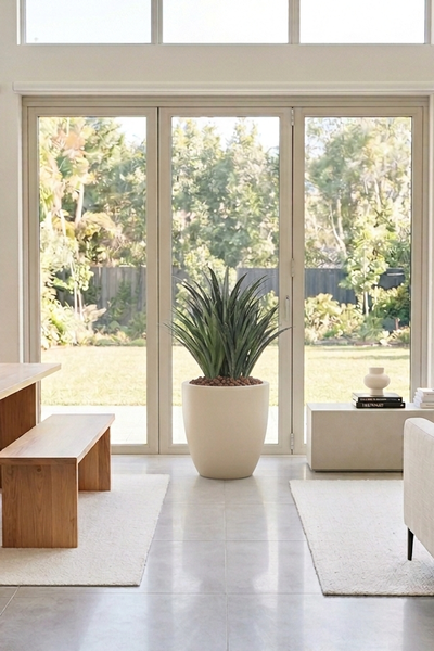 Aloes Cashemere, roślina sztuczna w donicy fiberglass
