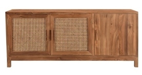 Bari, niska komoda z drewna tekowego, wym.41x127x53cm 