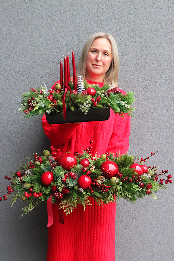 Klasyczny Dekor, adwentowy stroik ze świecami