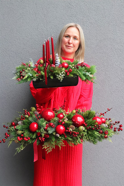 Klasyczny Dekor, adwentowy stroik ze świecami