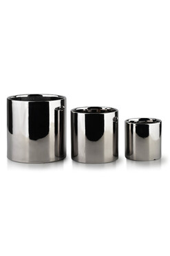Figaro Silver, ceramiczna osłonka doniczka, kpl.3szt