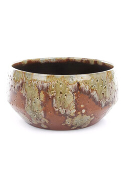 Harris, okrągła osłonka donica misa, brązowa, wym.15x32cm