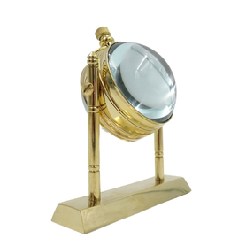 Salem, mosiężny zegar gabinetowy z różą wiatrów, wym.11x9.5x5cm