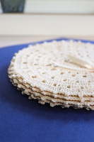 podkładki, serwetki szydełkowe, Olina, kpl.6szt, śr.17cm