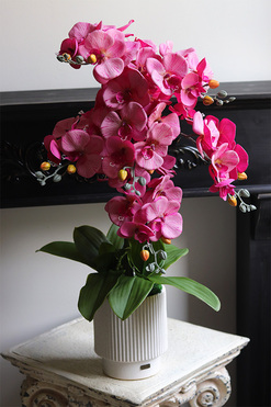 Od ręki. Pink Lediani, różowy storczyk w białej doniczce, wys.64cm