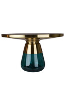 Entre, stolik kawowy ze szklaną podstawą, morski