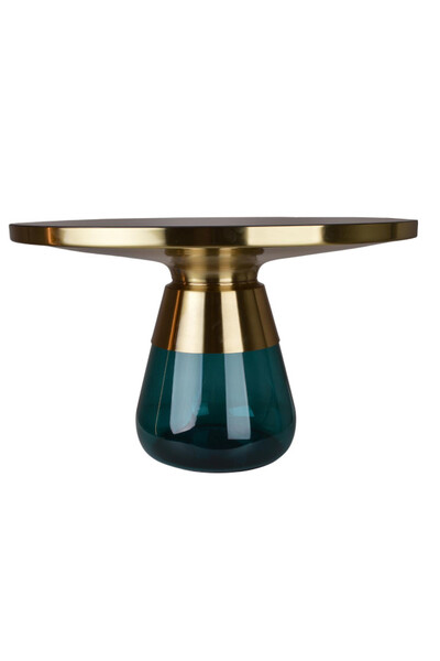 Entre, stolik kawowy ze szklaną podstawą, morski