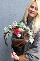 Delikatny, wianek zimowy na obręczy