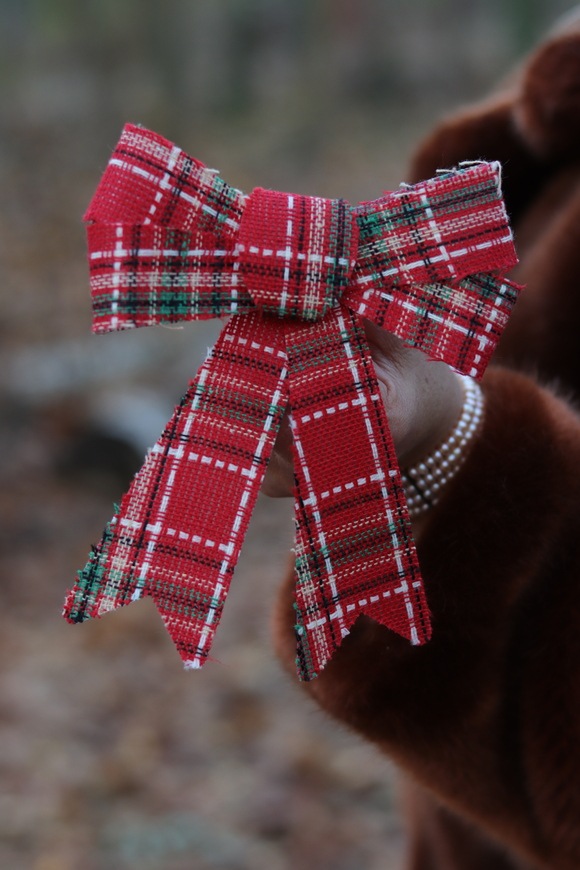 OD RĘKI Tartan, kraciasta kokarda zawieszka C, kpl.2szt