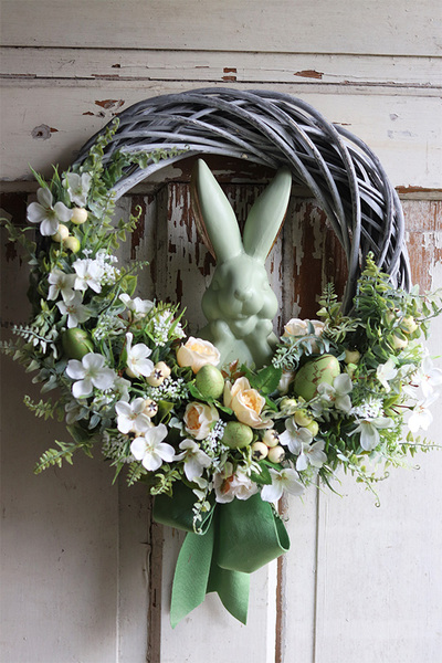 Greeneria, wielkanocny wianek z zajączkiem, śr.45cm 