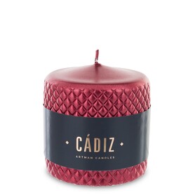 świąteczna świeca Cadiz, Czerwień, wym.9,5x9x9cm