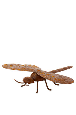 Rust, metalowa dekoracja ogrodowa, ważka, wym.4x21x18.5cm