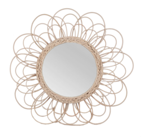 Boho, stylowe lustro z rattanową ramą, śr.60cm