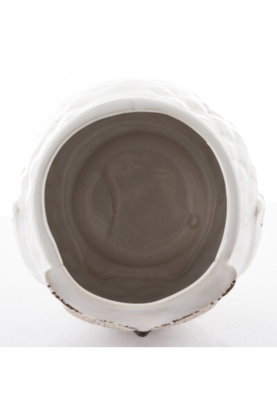 Cottage Owl, osłonka na kwiaty, biała