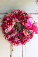 Terraso, fuksjowy wianek z kokardą, śr.39cm 