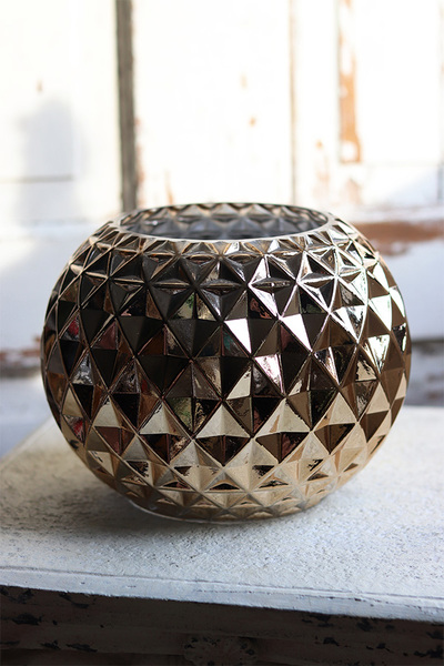 Rozetia, elegancki szklany wazon, złoty