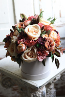 Kawowy, welurowy flowerbox, wym.29x24cm 