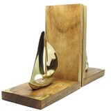 Bookend Yacht, dwie podpórki książek - mosiężne jachty, wym.17.5x14x8.5