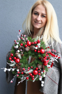 Merry Christmas, mały wianek świąteczny, śr.25cm