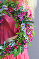 Kolorowe Margerytki, barwny wianek z margerytkami