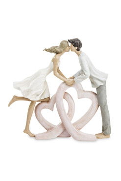 figurka Para Zakochanych z sercami, wys.22.5cm