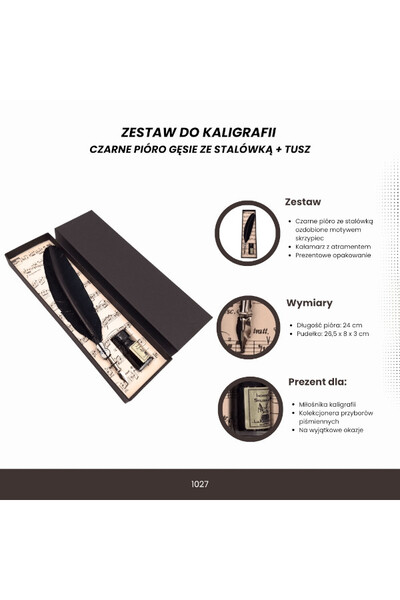 Wirtuoz, zestaw do kaligrafii z gęsim piórem