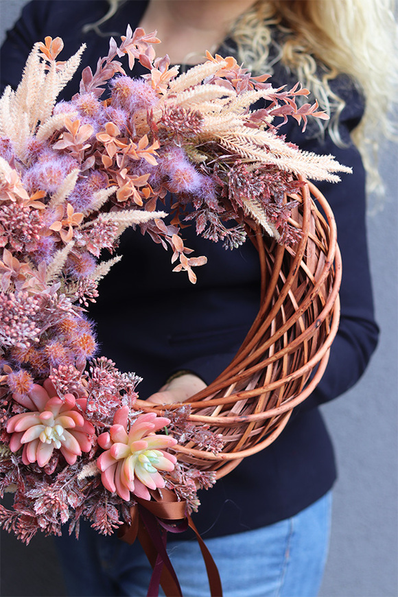 Boho Crotona, asymetryczny wianek dekoracyjny