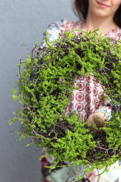 Omszałe Runo, dekoracyjny wianek z mchem