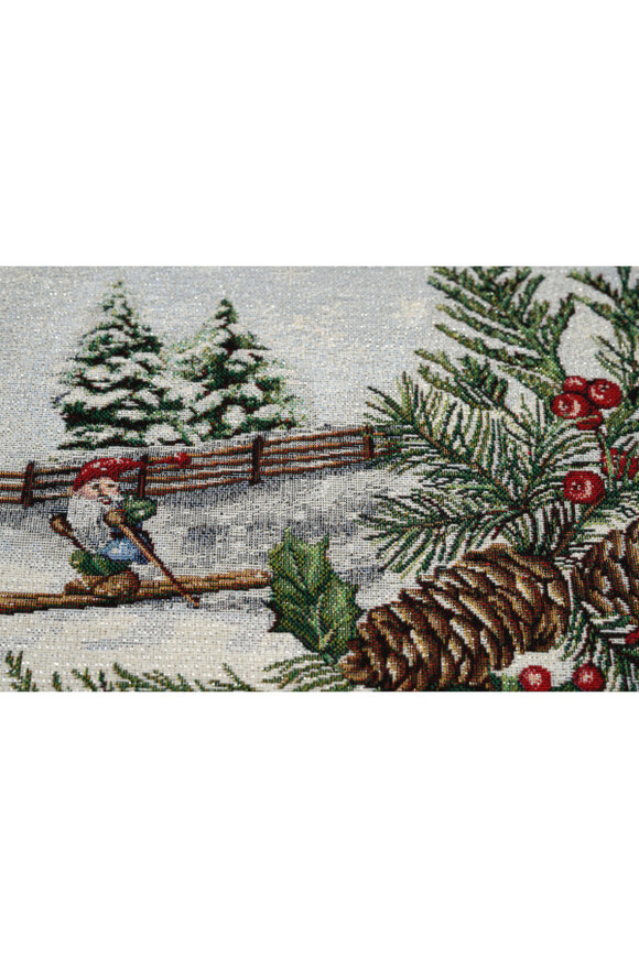 Skrzaty na Nartach, świąteczny bieżnik gobelinowy