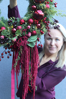 Bordo de Lux, świąteczny wianek na drzwi