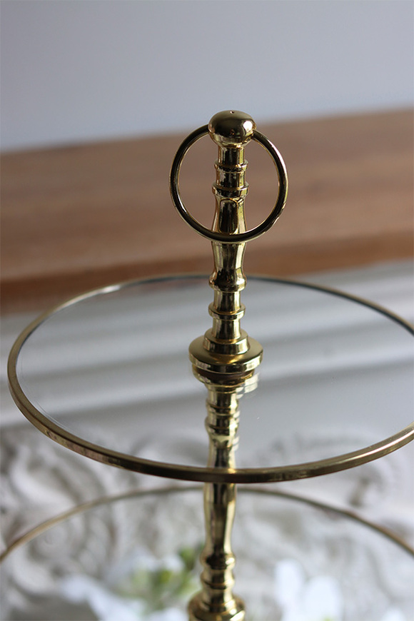 etażerka trzypiętrowa, okrągła, Lux Villa Gold Glamour