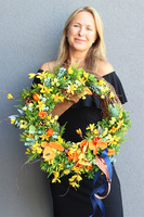 Tropical, egzotyczny wianek dekoracyjny z orchideą