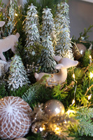 Leśna Kraina LED, świąteczny stroik w szklanej misie