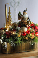 Golden Time, świąteczny stroik LED w naczyniu