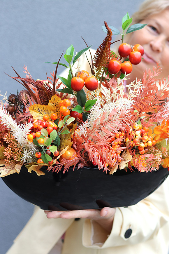 Premium Moko Autumn, jesienna kompozycja kwiatowa, wym.33x56cm