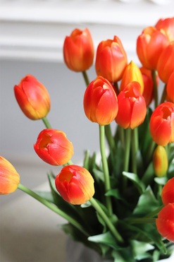 Sunset Dream, bukiet gumowych tulipanów w wazonie, wys.45cm