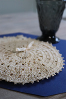 podkładki, serwetki szydełkowe, Olina, kpl.6szt, śr.17cm