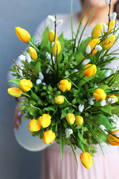 Żółte Tulipany, wiosenna kompozycja kwiatowa